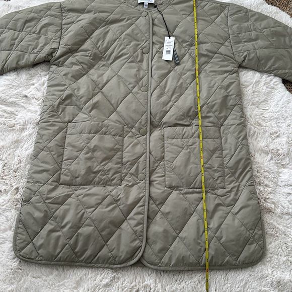 Michael Stars Sonnet Snap-Front Quilted Coat Light Olive Size 1X - Picture 9 of 11